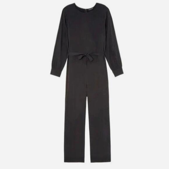 UNIVERSAL STANDARD S Women's PLUS 14 16 Long Sleeve Jumpsuit Black Cupro - Picture 1 of 14